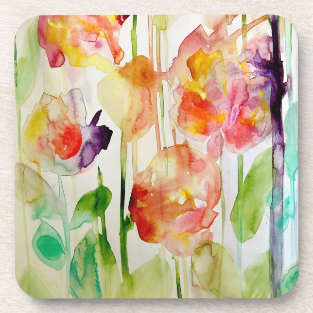 floral love beverage coaster (Front)
