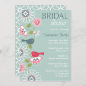 Floral Love Bird Bridal Shower Invitation (Front/Back)
