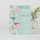 Floral Love Bird Bridal Shower Invitation (Standing Front)