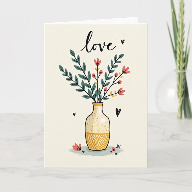 Floral Love Birthday Card (Front)