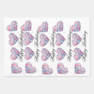 Floral Love Birthday Wrap Wrapping Paper Sheets