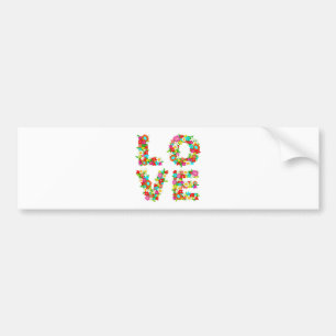 floral love bumper sticker