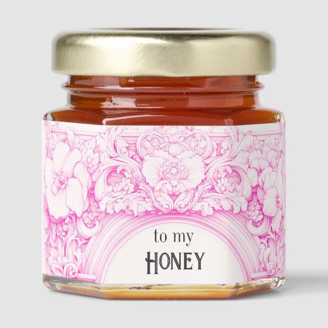 Floral Love Day Honey Jar Favors (Front)