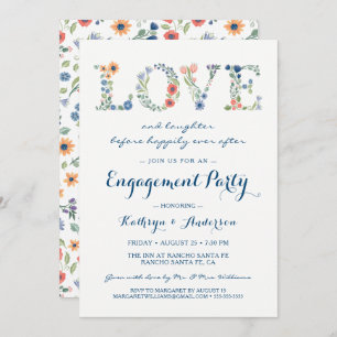 Floral Love Engagement Party Invitation