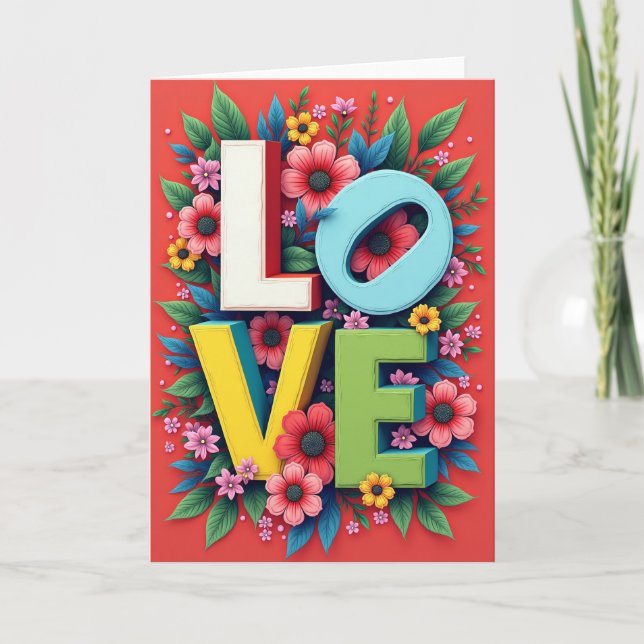 Floral Love Greeting Card (Front)