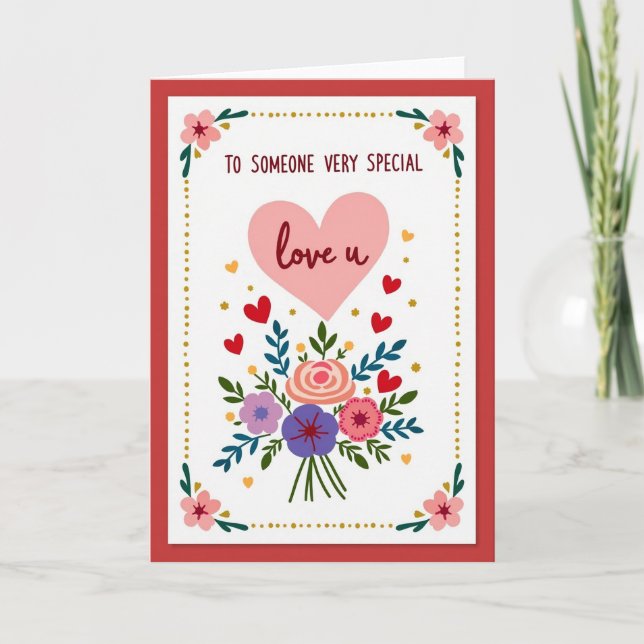 Floral Love Heart Mothers Day Card (Front)