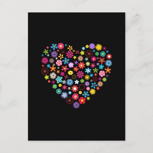 Floral Love Heart Postcard