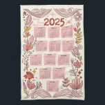 Floral Love, Hope, Peace Towel &Happy 2025<br><div class="desc">With this lovely Hand Drawn 2025 fabric calendar floral towel, adorned with soft pink hues and delicate floral illustrations. This unique towel is not only functional for daily kitchen use but also serves as a beautiful, inspirational decor piece with its uplifting words: “Love, Hope, Peace.” Perfect for hanging or gifting,...</div>