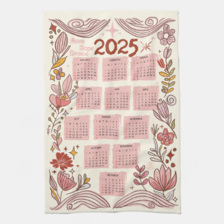Floral Love, Hope, Peace Towel &Happy 2025