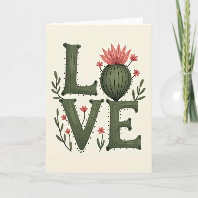 Floral Love Illustration Card (Front)