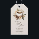 Floral Love is Brewing Bridal Shower Thank You Gift Tags<br><div class="desc">Infuse your bridal shower with a sense of effortless sophistication with these exquisitely designed thank you tags, featuring an elegant coffee cup surrounded by lush coffee beans and delicate vanilla florals. A timeless way to express gratitude, these tags bring warmth, charm, and refinement to your event favors, whether attached to...</div>