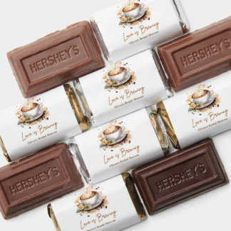 Floral Love is Brewing Brown Coffee Bridal Shower  Hershey's Miniatures