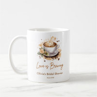 Floral Love is Brewing Brown Coffee Bridal Shower