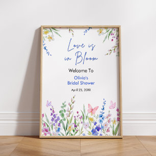Floral Love is in Bloom Bridal Shower Welcome  Poster
