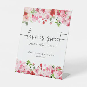 Floral Love Is Sweet Pedestal Sign