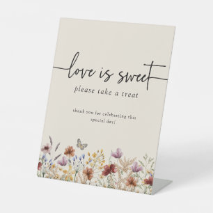Floral Love Is Sweet Pedestal Sign