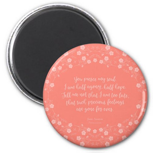 Floral Love Letter Quote Persuasion Jane Austen Magnet