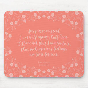 Floral Love Letter Quote Persuasion Jane Austen Mouse Pad