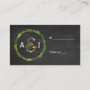 Floral LOVE Letters Rustic Wedding Escort Cards