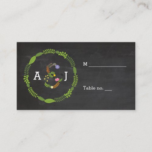 Floral LOVE Letters Rustic Wedding Escort Cards Business Card