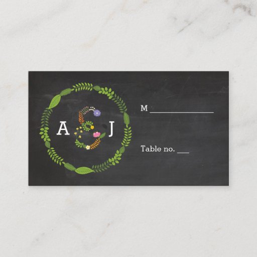 Customizable Floral LOVE Letters Rustic Wedding Escort Cards Business Card