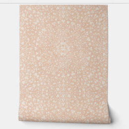 Floral love mandala clay pink wallpaper