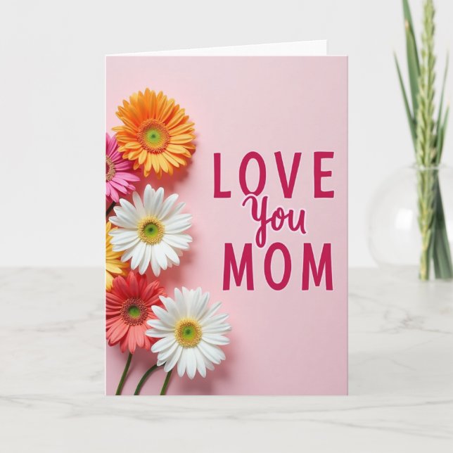 Floral Love Mom Greeting Card (Front)