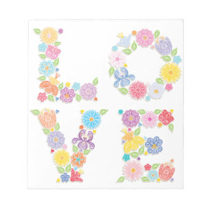 Floral LOVE Notepad