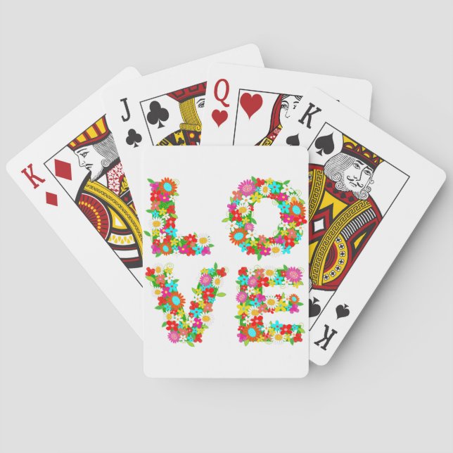 floral love poker cards (Back)