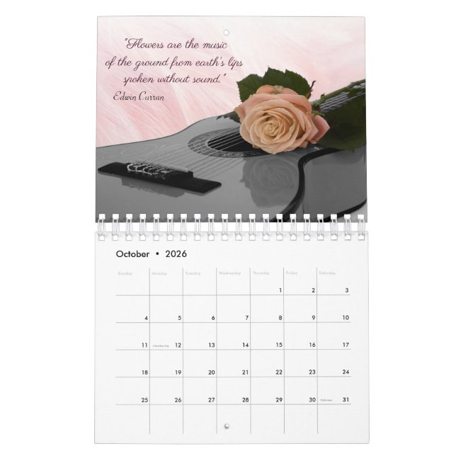 Floral Love Quotes 2023 Calendar (Oct 2026)