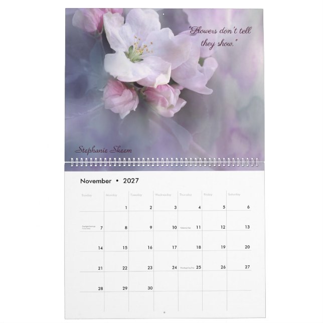 Floral Love Quotes 2023 Calendar (Nov 2027)