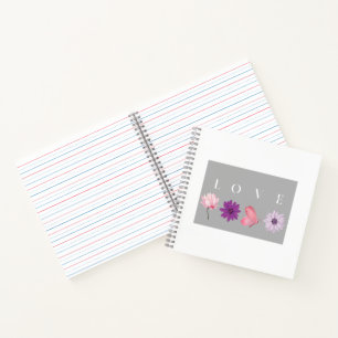 Floral Love Romantic Botanical Gift for Her Notebook