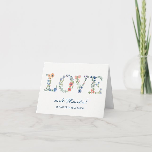 Floral LOVE Thank You Note (Front)