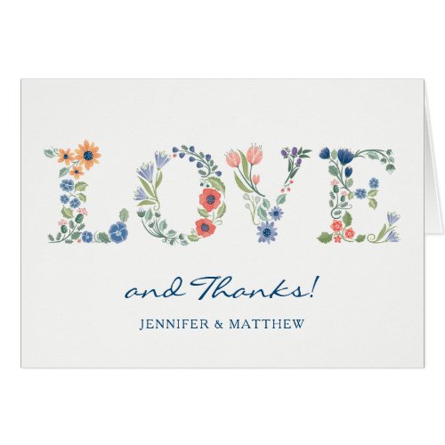 Floral LOVE Thank You Note