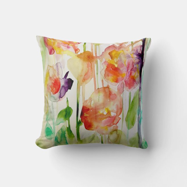 floral love throw pillow (Front)