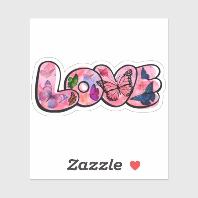 Floral Love Typography  Sticker (Sheet)
