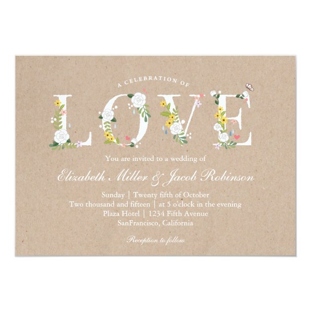 Floral Love Wedding Invite