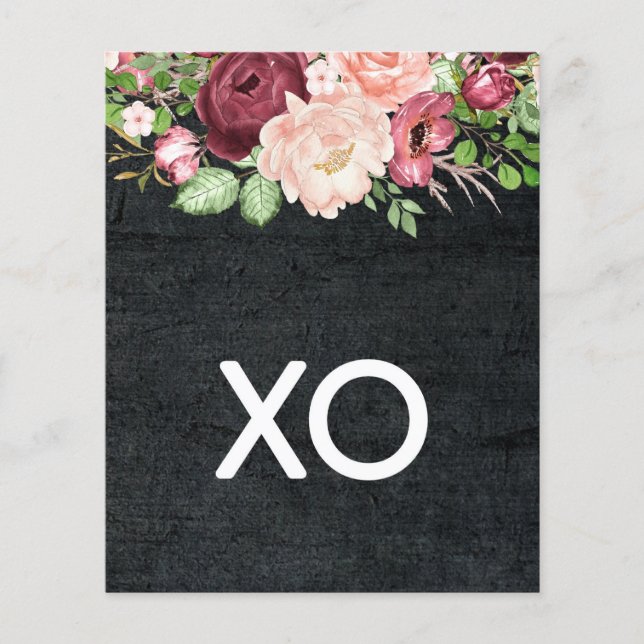 Floral Love XO Scrapbook Paper (Front)