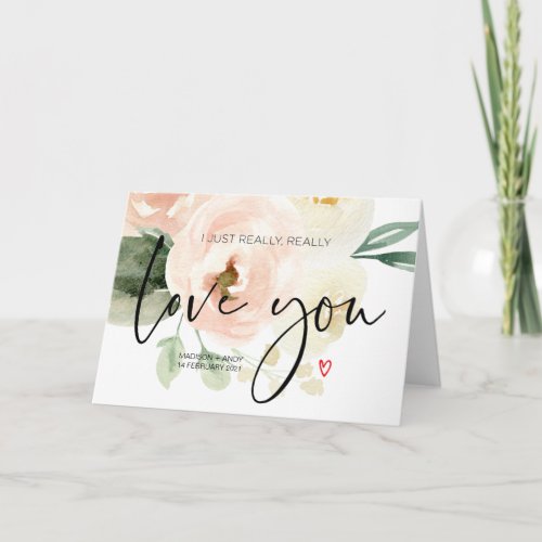 Floral Love You Card for Future Wife Gift for Him