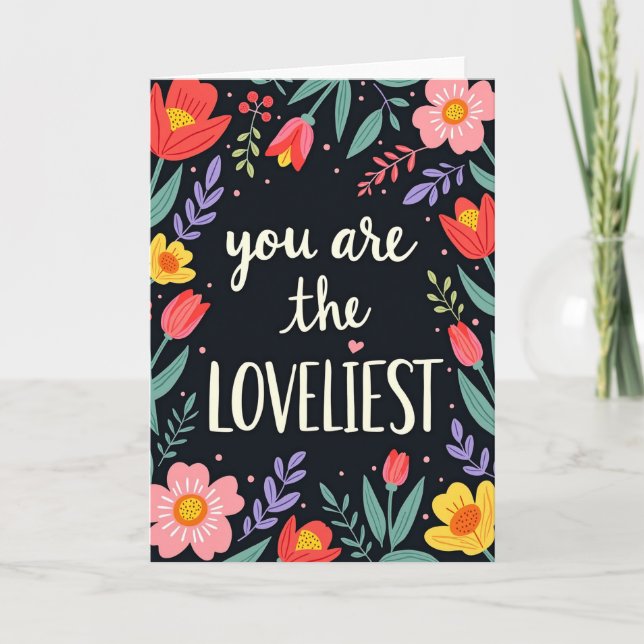Floral Loveliest Message Card (Front)