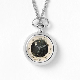 Floral Lunar Phase Necklace Watch