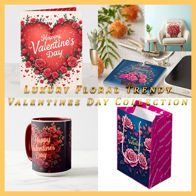 Floral Luxury Beautiful Love Modern Collection Medium Gift Bag (Creator Uploaded)