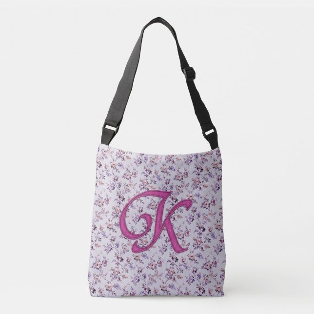 Floral Luxury Monogram K Crossbody Bag (Front)