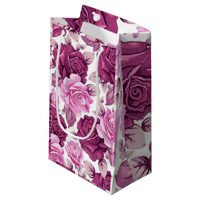 Floral Luxury Small Gift Bag (Front Angled)
