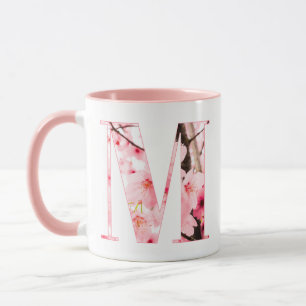 Floral M Initial Mug Personalized Name & Traits