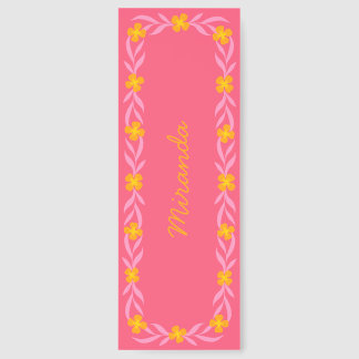 Floral Magenta Personalized Custom Name Bookmarks
