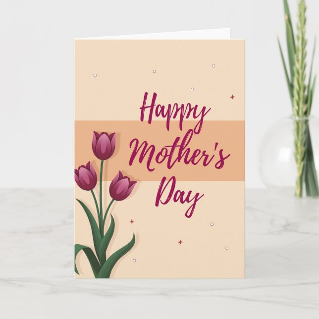 Floral Magenta Script Card (Front)