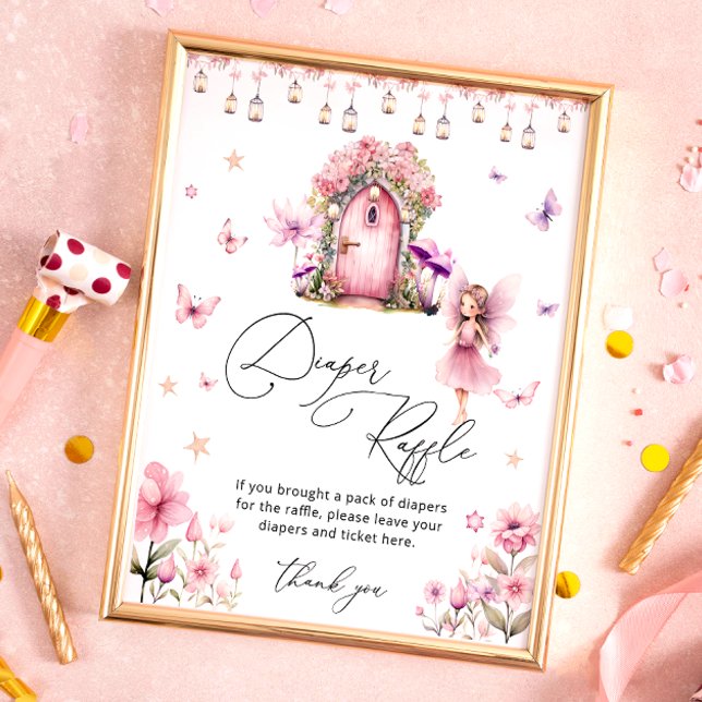 Floral Magical Fairy Garden Diaper Raffle Poster (Creator Uploaded)