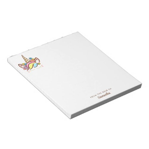 Floral Magical Unicorn Colorful Girl Script Name Notepad