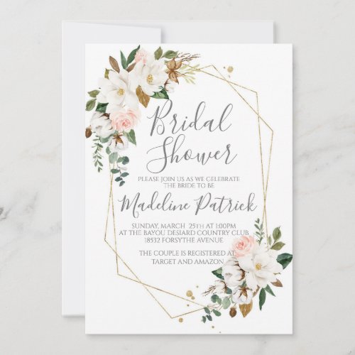 Floral Magnolia Bridal Shower Invitation